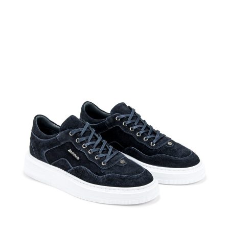 Muške kožne plitke patike John-Richardo-20056 plave ravne